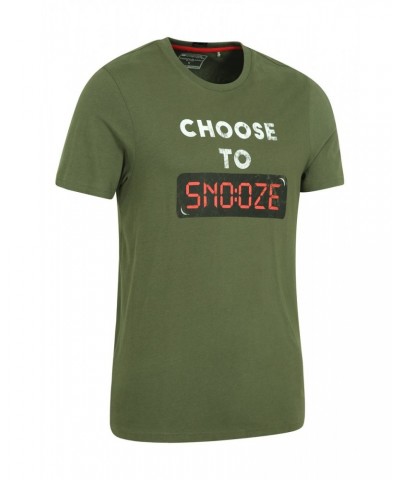 Mens Printed T-Shirt Pajama Set Dark Green $13.99 Loungewear