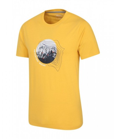 Adventure Begins Organic Cotton Mens T-Shirt Yellow $14.85 Tops