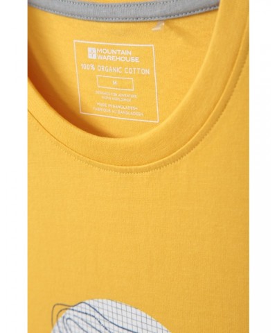 Adventure Begins Organic Cotton Mens T-Shirt Yellow $14.85 Tops