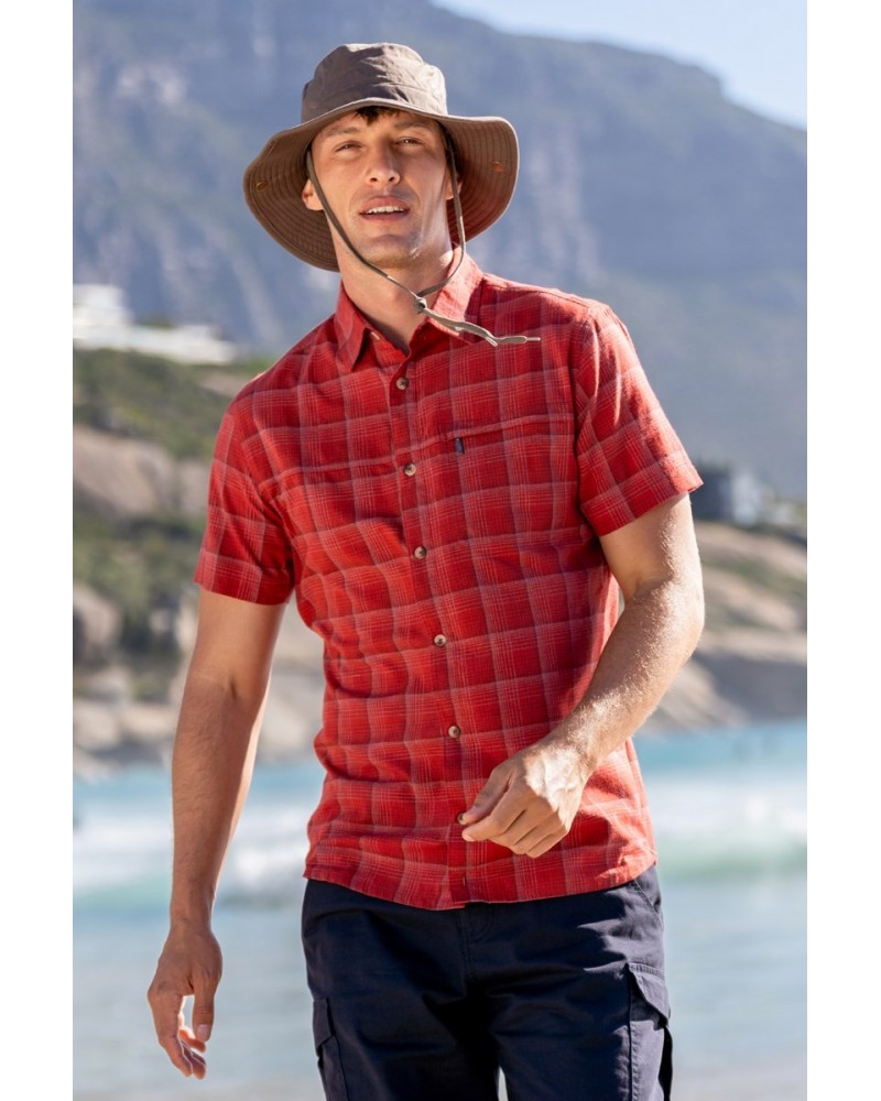 Holiday Mens Cotton Shirt Active Red $17.48 Tops