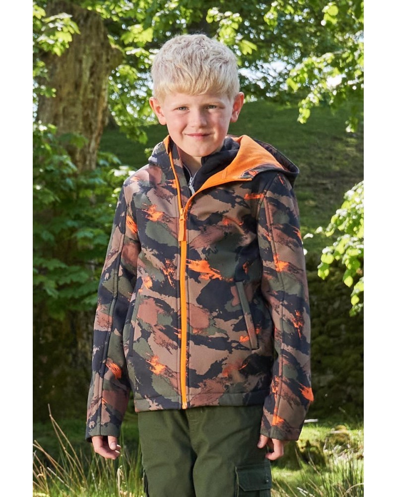 Exodus II Kids Printed Water-resistant Softshell Dark Khaki $17.81 Jackets