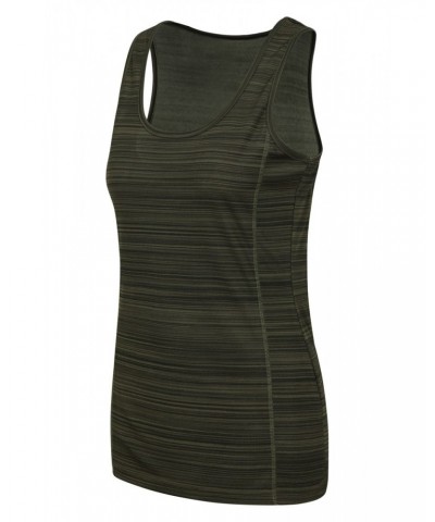 Endurance Striped Womens Tank Top Dark Khaki $11.39 Active