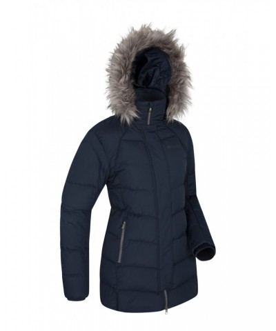 Isla II Womens Long Down Jacket Navy $51.70 Jackets