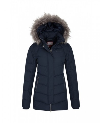 Isla II Womens Long Down Jacket Navy $51.70 Jackets