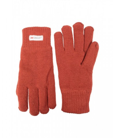 Thinsulate Mens Knitted Gloves Rust $12.74 Accessories