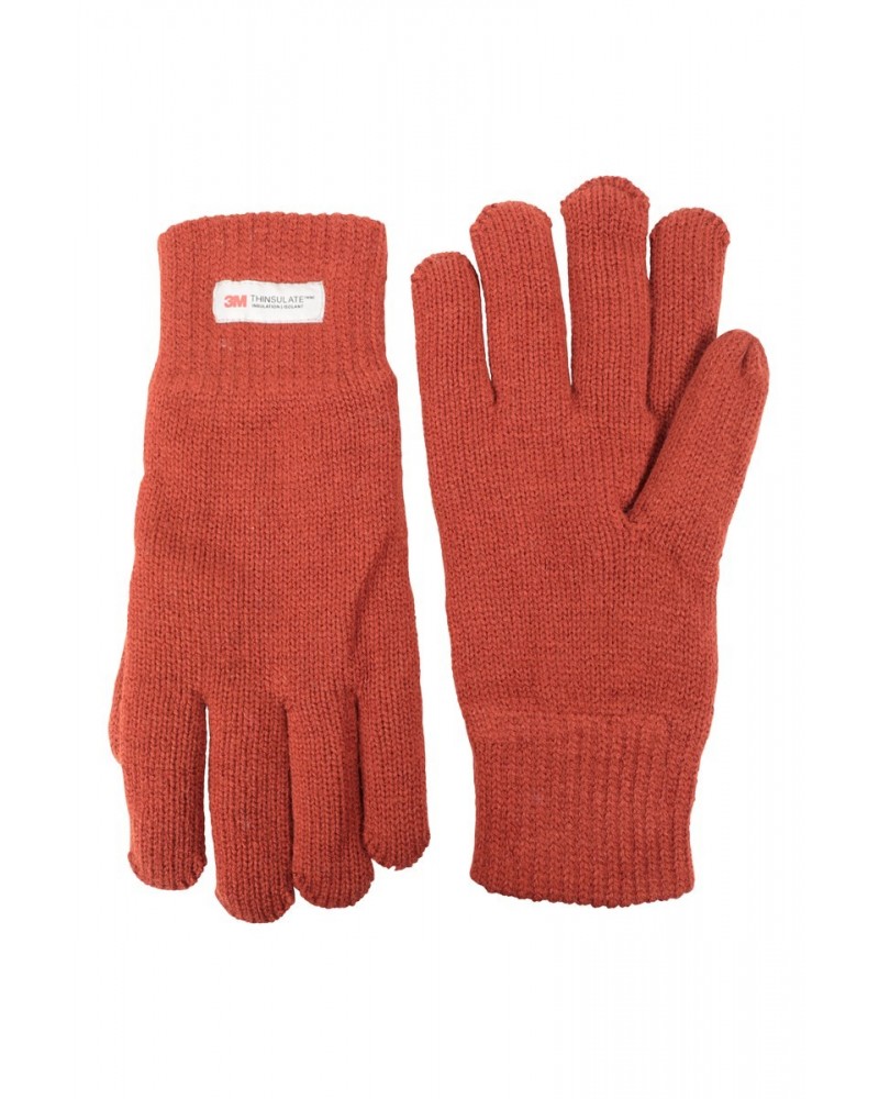 Thinsulate Mens Knitted Gloves Rust $12.74 Accessories