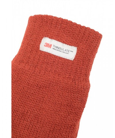 Thinsulate Mens Knitted Gloves Rust $12.74 Accessories