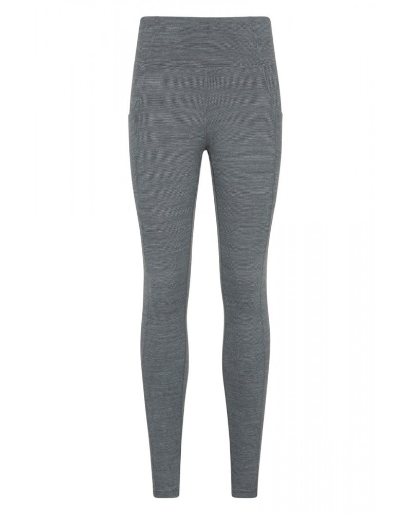 Breathe & Balance High-Waisted Womens Tights Grey $14.19 Active