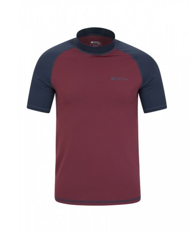 Mens UV Rash Guard Burgundy $13.99 Swimwear