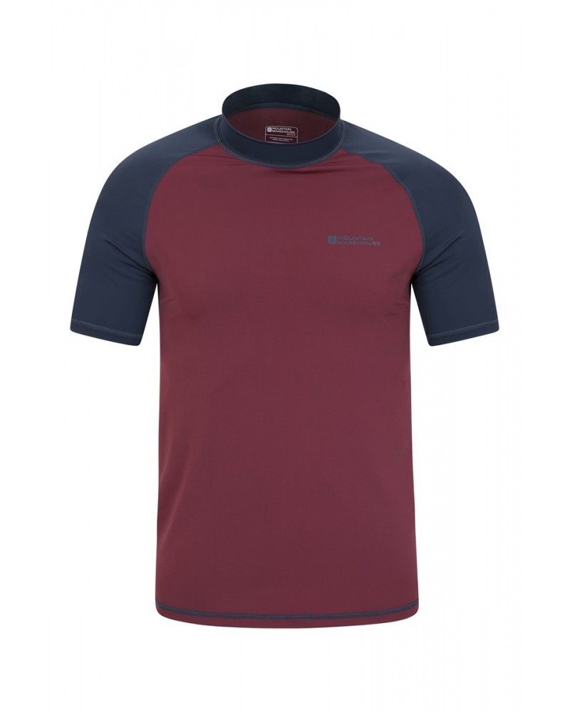 Mens UV Rash Guard Burgundy $13.99 Swimwear