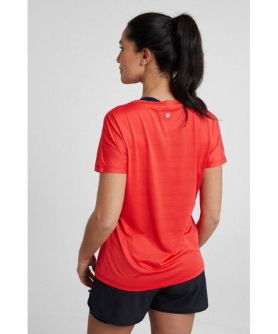 Aya Womens Short Sleeve Tee Coral $13.19 Active