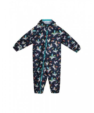 Puddle Kids Printed Waterproof Rain Suit Indigo $18.89 Jackets