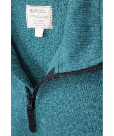 Idris Mens Half-Zip Fleece Light Teal $21.19 Fleece