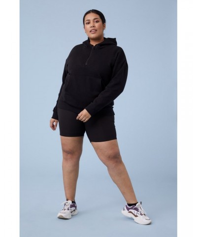 Womens Zip Front Hoodie Black $27.00 Tops