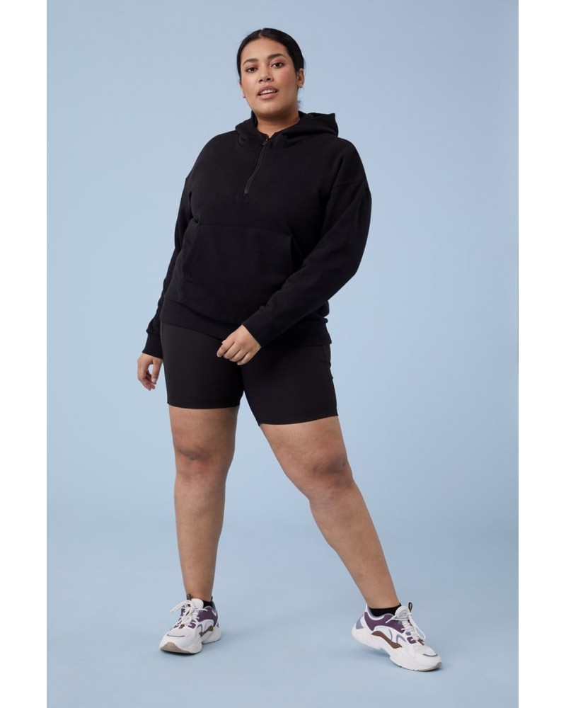 Womens Zip Front Hoodie Black $27.00 Tops