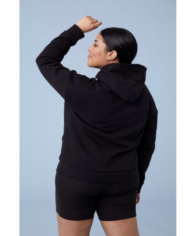 Womens Zip Front Hoodie Black $27.00 Tops