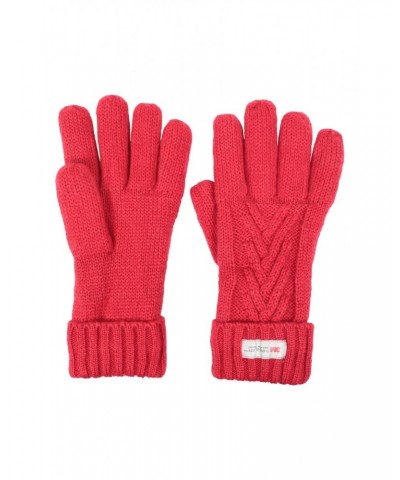 Thinsulate Cable Knit Womens Gloves Red $10.39 Ski