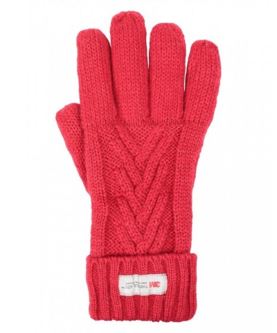 Thinsulate Cable Knit Womens Gloves Red $10.39 Ski