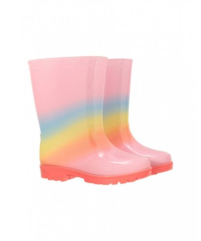 Rainbow Glitter Kids Rain Boots Rainbow $13.56 Footwear