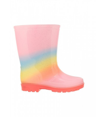 Rainbow Glitter Kids Rain Boots Rainbow $13.56 Footwear