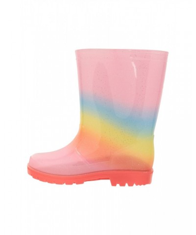 Rainbow Glitter Kids Rain Boots Rainbow $13.56 Footwear