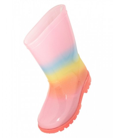 Rainbow Glitter Kids Rain Boots Rainbow $13.56 Footwear