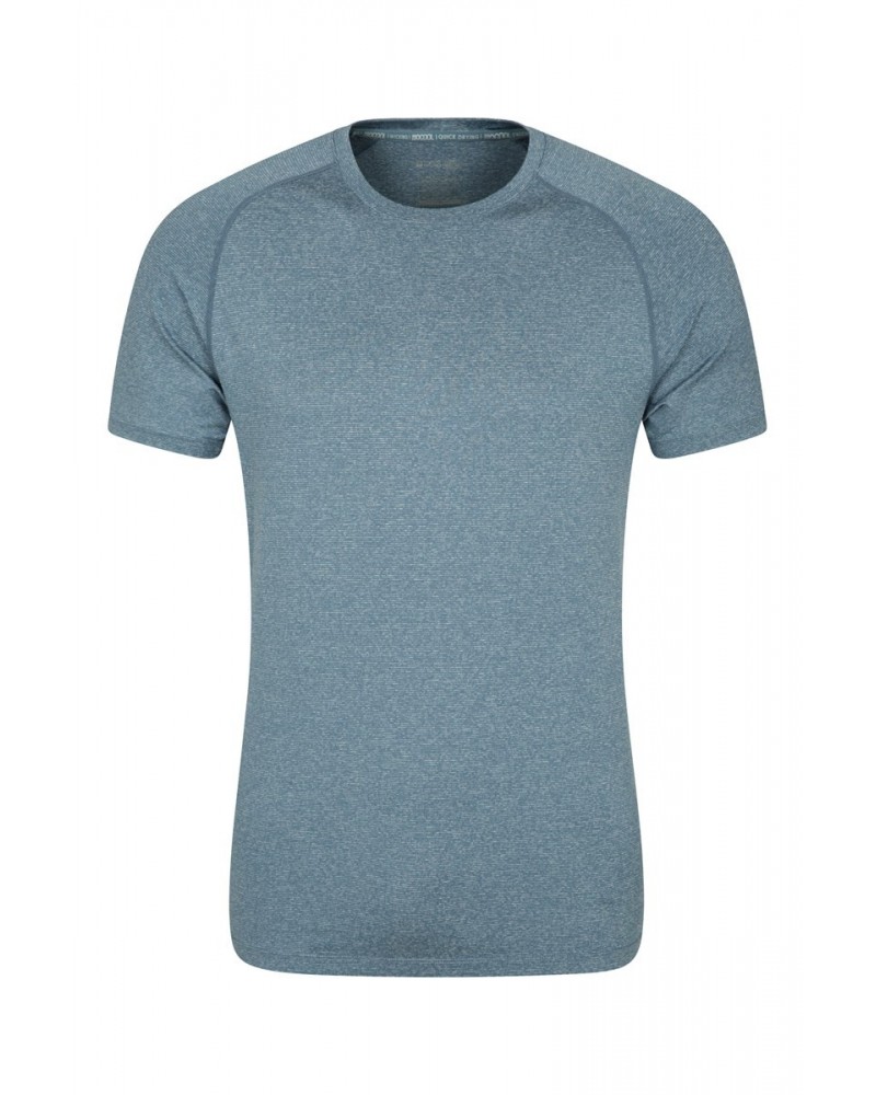 Agra IsoCool Mens Striped Tee Blue $17.15 Active