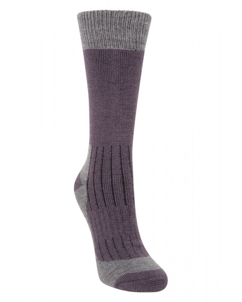 Explorer Womens Merino Thermal Mid-Calf Socks Purple $15.00 Accessories