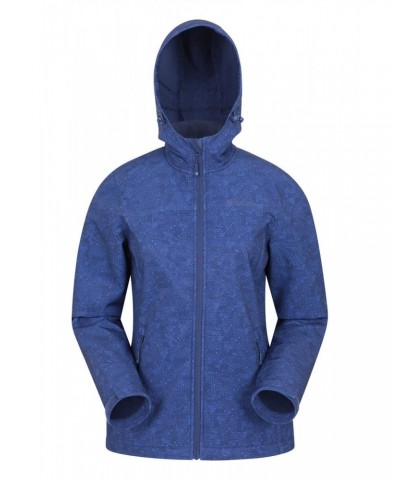 Exodus Womens Printed Water Resistant Softshell Dark Blue $32.90 Jackets