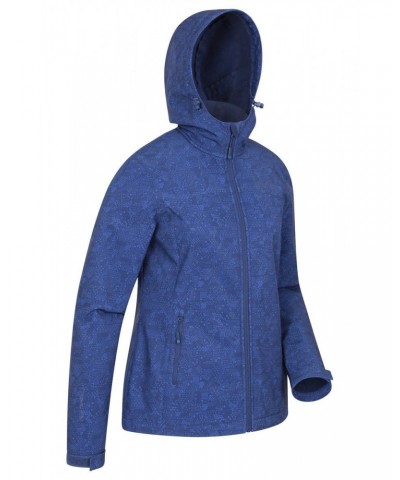 Exodus Womens Printed Water Resistant Softshell Dark Blue $32.90 Jackets