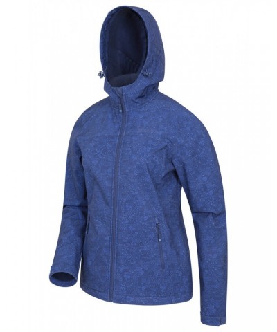 Exodus Womens Printed Water Resistant Softshell Dark Blue $32.90 Jackets