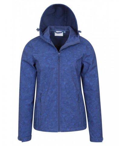 Exodus Womens Printed Water Resistant Softshell Dark Blue $32.90 Jackets