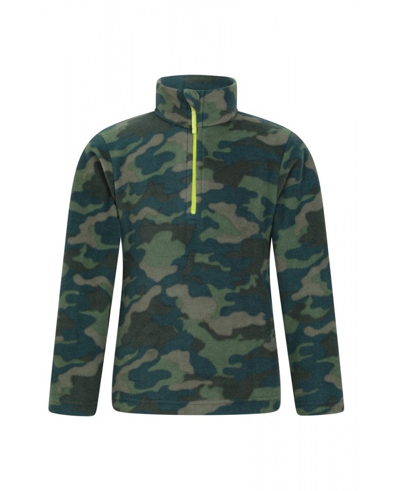 Pursuit Printed Kids Half-Zip Fleece Dark Green $11.79 Fleece